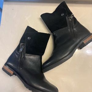 Fabianelli black boots with faux fur made in Italy size 8